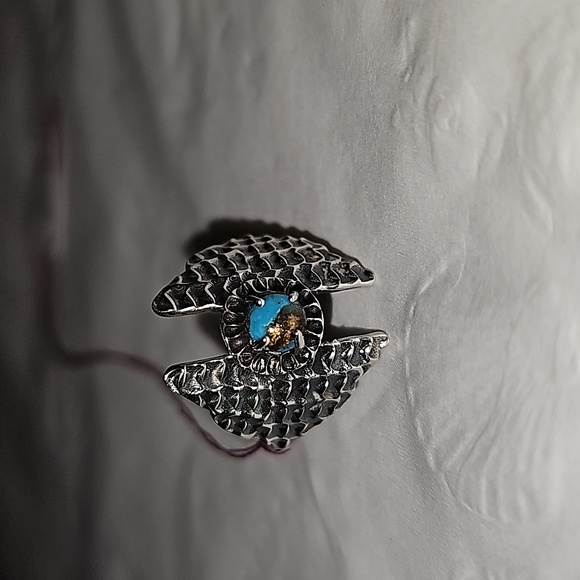 New Copper streaked Turquoise Sterling Silver ring 💍 size 8 - Picture 5 of 5